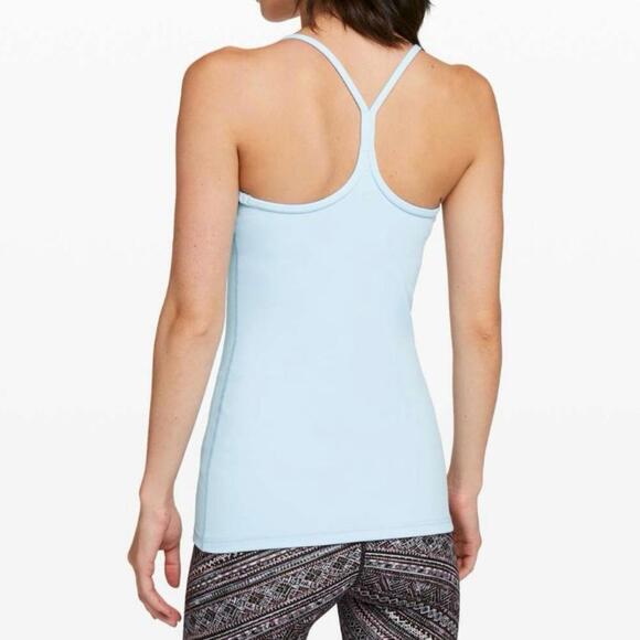 Lululemon Power Y Tank Heathered Baby Blue Size 8 - Picture 2 of 5